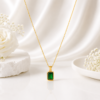 Emerald Green Gem Pendant Necklace