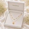 Gold Heart Layered Necklace | Stainless Steel | Gift for Women