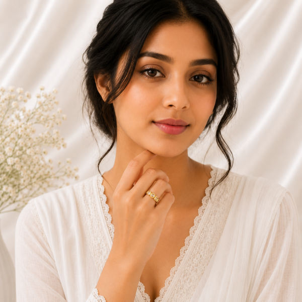 Elegant Crystal Gold Ring