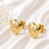 Crystal Heart Stud Earrings