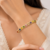 1 (1) ZL 095001200 Multi Color Square Zircon Bracelet