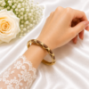 1 (10) ZL 030005500 Brown Enamel Gold Bangle for Women