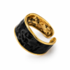 1 (15) ZL 03750600 Black Enamel Hammered Open Cuff Bangle for Women