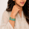 1 (16) ZL 03750600 Turquoise Enamel Open Cuff Bangle for Women