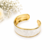 1 (2) ZL 03750600 White Pearl Gold Cuff Bangle for Women