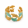 1 (4) ZL 03750600 Mint Green Floral Gold Cuff Bangle for Women