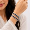 1 (5) ZL 01550020000 Royal Blue Zircon Bangle Set for Women