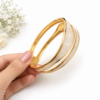 1 (8) ZL 03750600 White Pearl Double Band Gold Bangle for Women