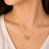 (10) ZL 02200450 Gold Bow Pendant Necklace for Women ZenviraLuxe