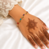 (13) 04800650 Multi Color Stone Leaf Bracelet
