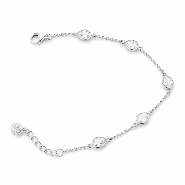 (16) 03000550 Crystal Teardrop Silver Bracelet
