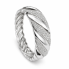 (3) ZL04500600 Silver Crystal Twist Bangle for Women