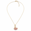 (4)ZL 02500450 Pink Swan Pendant Necklace for Women ZenviraLuxe