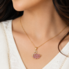 (5)ZL 02500450 Pink Swan Pendant Necklace for Women ZenviraLuxe