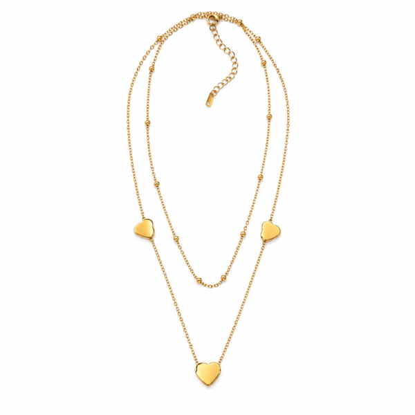 Layered Gold Heart Necklace for Women ZenviraLuxe