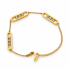 600 (1) Gold Crystal Bar Bracelet for Women