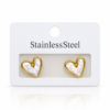 ZL 350 (2) Gold Pearl Heart Stud Earrings for Women