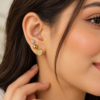 ZL 500 (2) Gold Heart Stud Earrings Set for Women