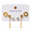 Gold Crystal Earrings Set for Women