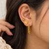 Gold Heart and Hoop Earrings Set