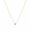Zl 400 (5) Gold Round Crystal Pendant Necklace for Women