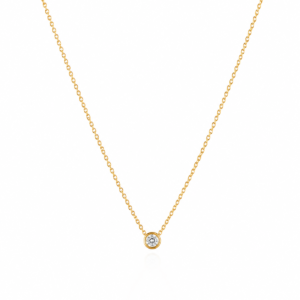 Zl 400 (5) Gold Round Crystal Pendant Necklace for Women