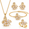 Swan Gold Jewelry Set Display Gold Swan Crystal Jewelry Set for Women – 4 Pieces