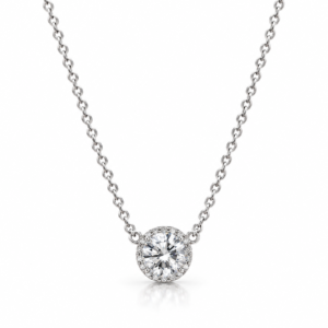Silver Color Round Solitaire Crystal Pendant Necklace for Women – ZenviraLuxe