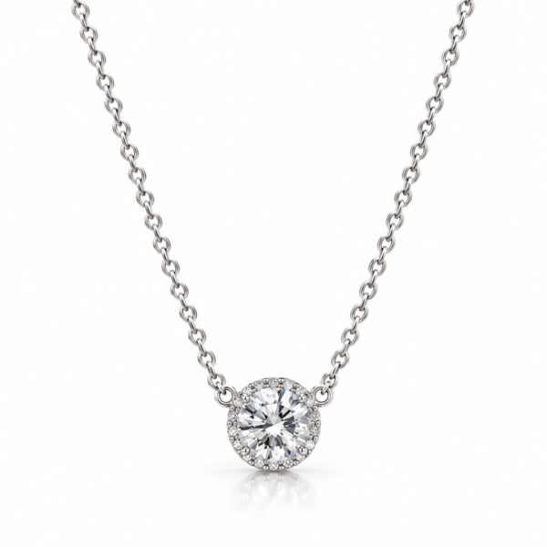 ZL 01500350 (4) Silver Color Round Solitaire Crystal Pendant Necklace for Women – ZenviraLuxe