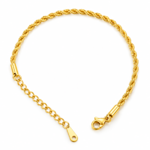ZL 0150300 (2) Gold Color Twisted Rope Chain Bracelet with Adjustable Clasp – ZenviraLuxe