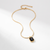 black_pendant_necklace_same_size Rectangular Crystal Pendant Necklace in Gold Color with Red Stone – ZenviraLuxe