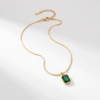 green_pendant_necklace_same_size Rectangular Crystal Pendant Necklace in Gold Color with Red Stone – ZenviraLuxe